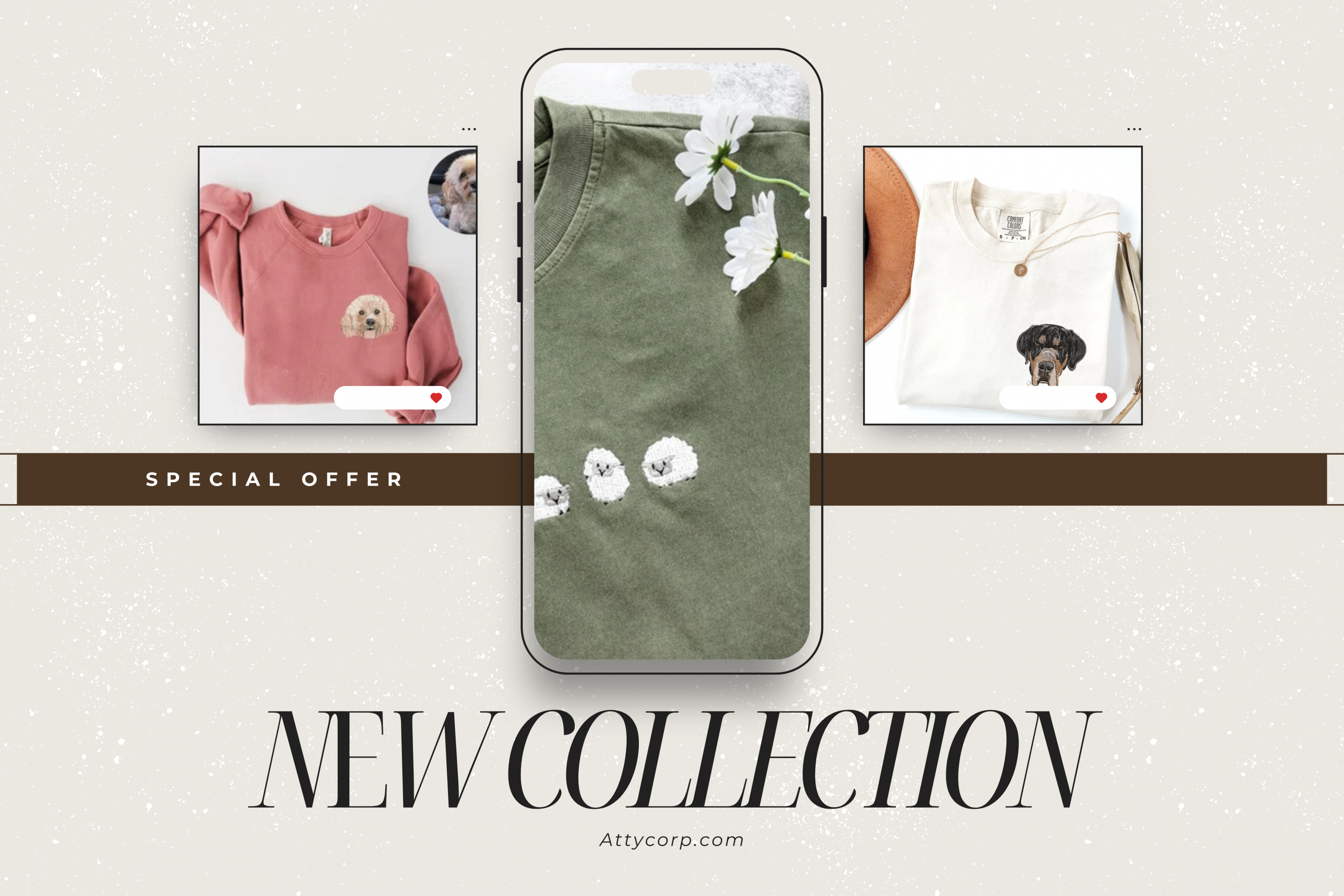 Beige Brown Minimalist Fashion Clothes Phone Mockup Photo Collage Banner (1)